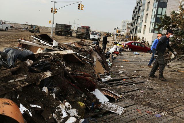 The Rockaways is filled with debris and rubble